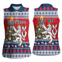 Czech Republic Christmas Personalized Women Sleeveless Polo Shirt Vesele Vanoce - Wonder Print Shop