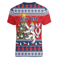 Czech Republic Christmas Personalized Women V-Neck T-Shirt Vesele Vanoce - Wonder Print Shop