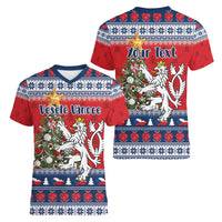 Czech Republic Christmas Personalized Women V-Neck T-Shirt Vesele Vanoce - Wonder Print Shop