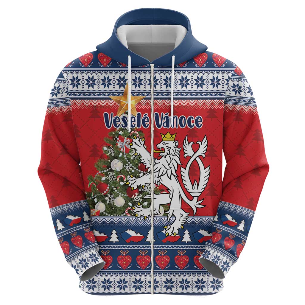 Czech Republic Christmas Personalized Zip Hoodie Vesele Vanoce - Wonder Print Shop