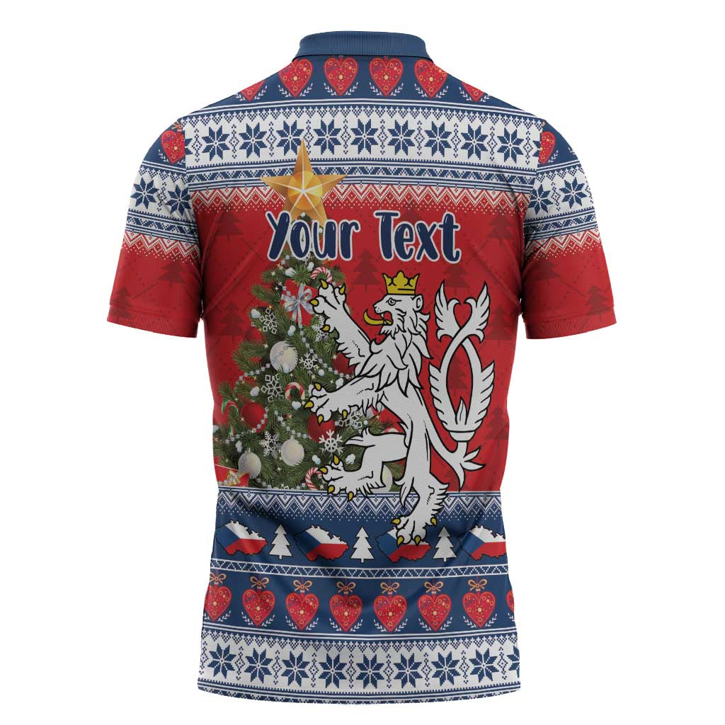 Czech Republic Christmas Personalized Zipper Polo Shirt Vesele Vanoce - Wonder Print Shop