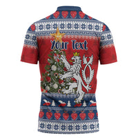 Czech Republic Christmas Personalized Zipper Polo Shirt Vesele Vanoce - Wonder Print Shop