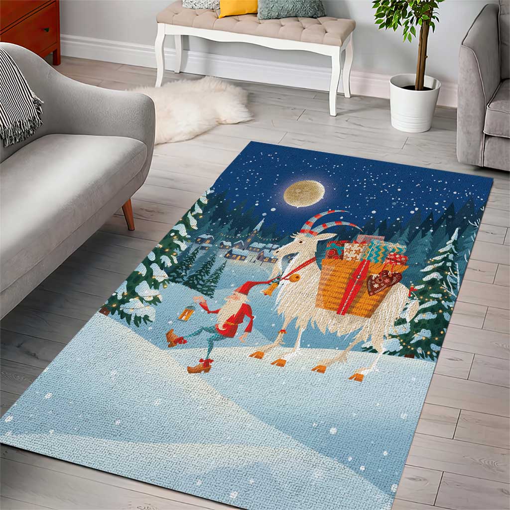 Sweden christmas Area Rug Scandinavian Tomte and Yule Goat Christmas - Wonder Print Shop
