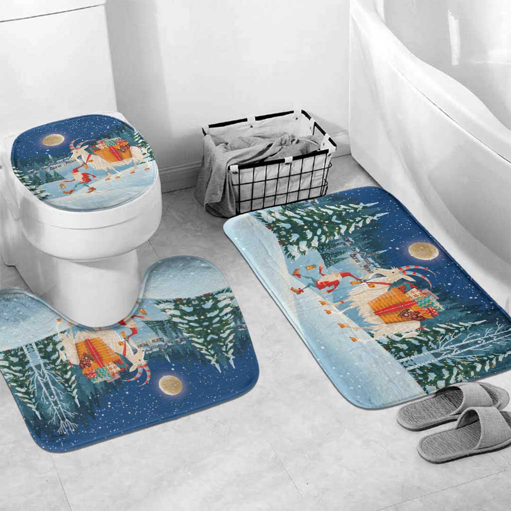 Sweden christmas Bathroom Set Scandinavian Tomte and Yule Goat Christmas - Wonder Print Shop