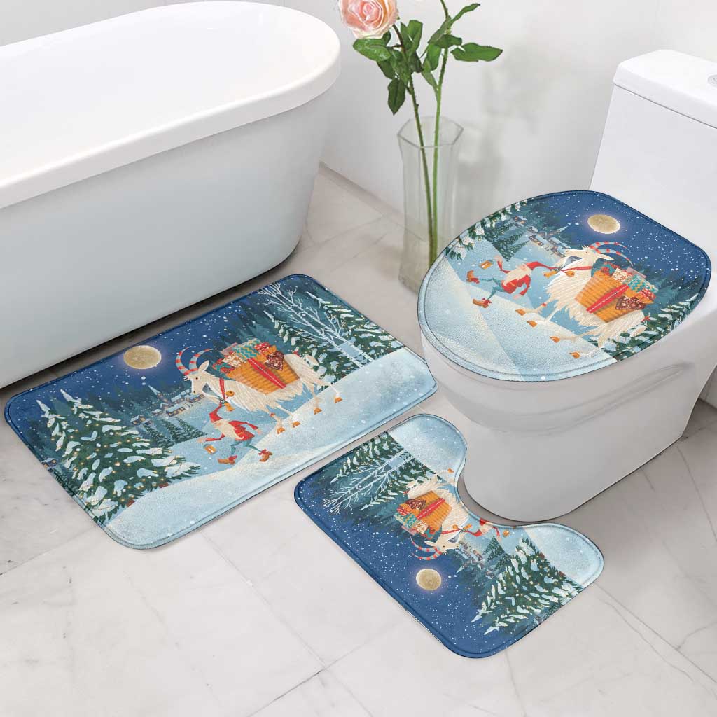 Sweden christmas Bathroom Set Scandinavian Tomte and Yule Goat Christmas - Wonder Print Shop