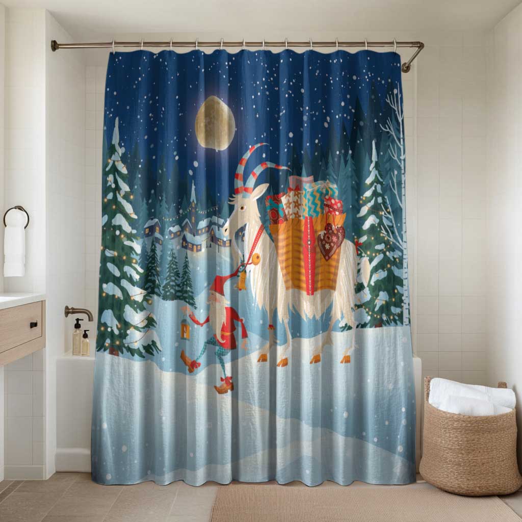 Sweden christmas Bathroom Set Scandinavian Tomte and Yule Goat Christmas - Wonder Print Shop