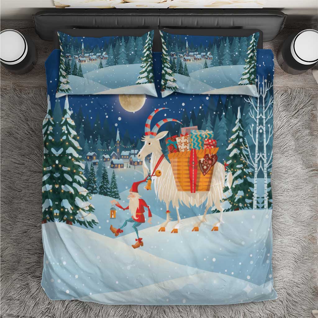 Sweden christmas Bedding Set Scandinavian Tomte and Yule Goat Christmas - Wonder Print Shop
