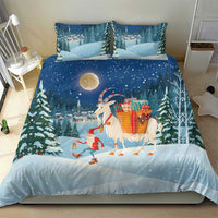 Sweden christmas Bedding Set Scandinavian Tomte and Yule Goat Christmas - Wonder Print Shop