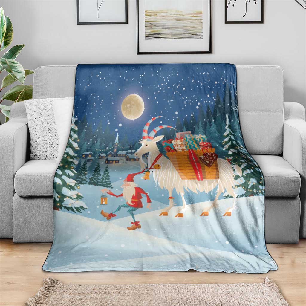 Sweden christmas Blanket Scandinavian Tomte and Yule Goat Christmas - Wonder Print Shop