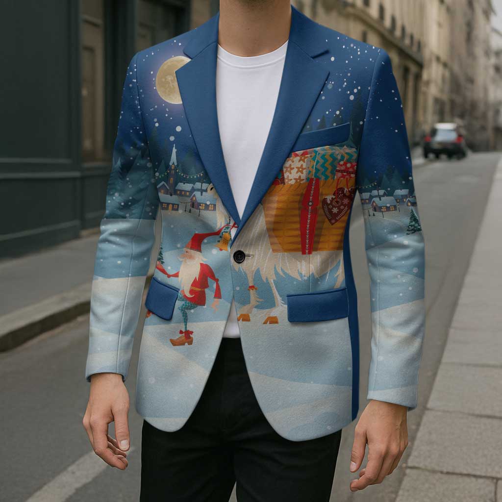 Sweden christmas Blazer Scandinavian Tomte and Yule Goat Christmas - Wonder Print Shop