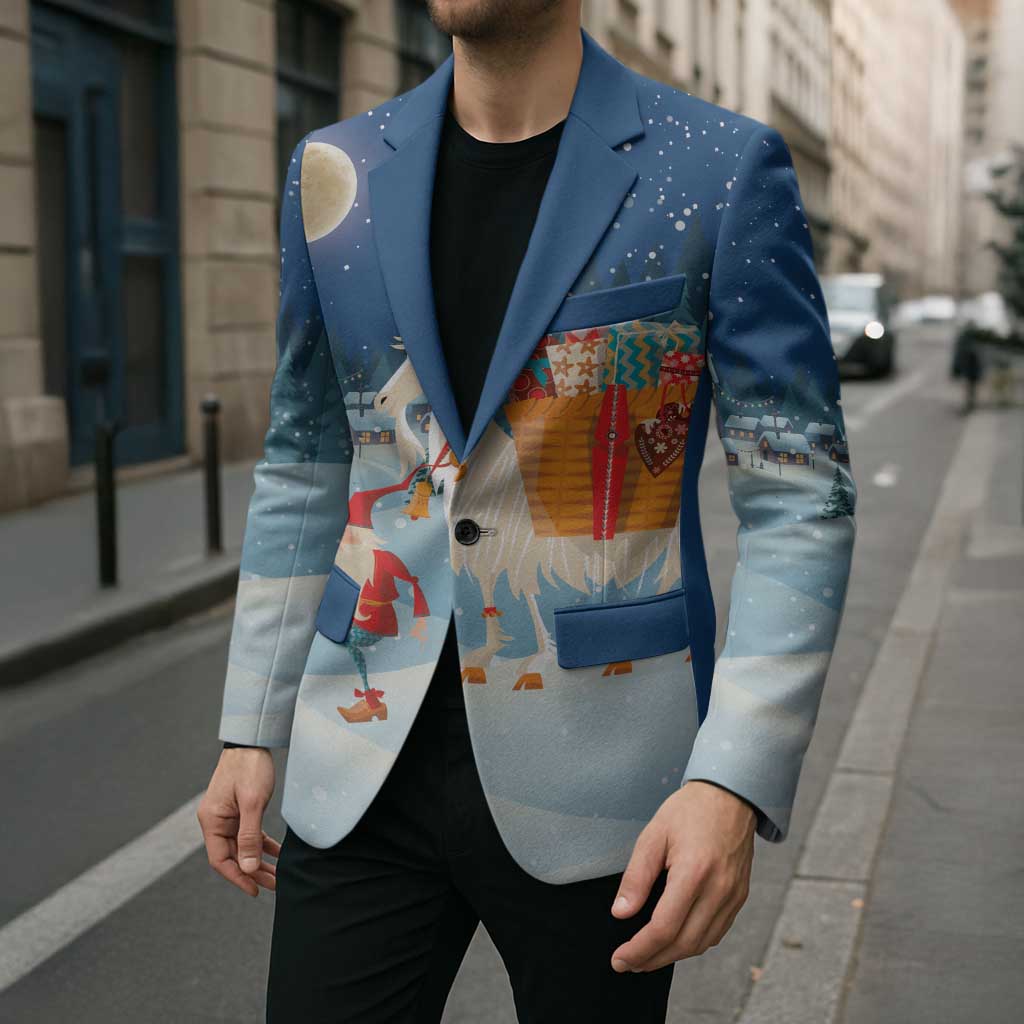 Sweden christmas Blazer Scandinavian Tomte and Yule Goat Christmas - Wonder Print Shop