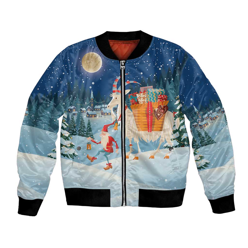 Sweden christmas Bomber Jacket Scandinavian Tomte and Yule Goat Christmas - Wonder Print Shop