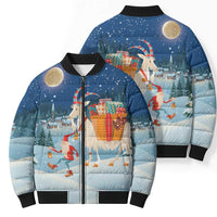 Sweden christmas Bomber Puffer Jacket Scandinavian Tomte and Yule Goat Christmas - Wonder Print Shop