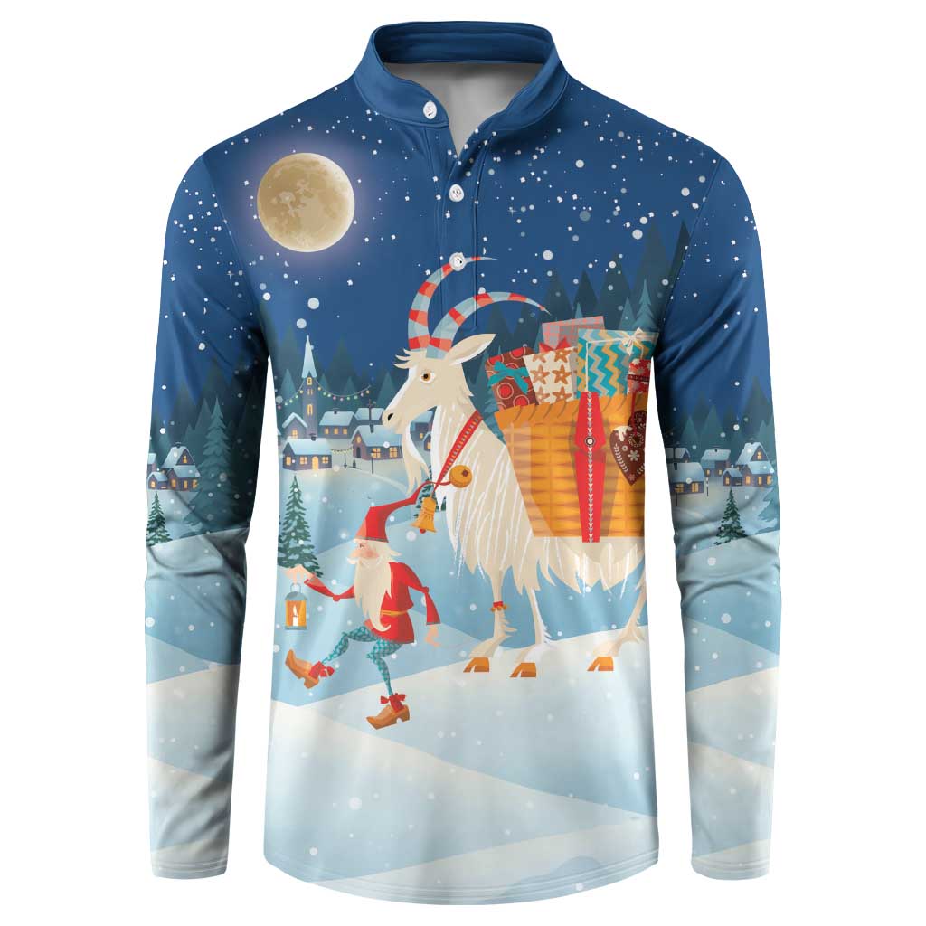 Sweden christmas Button Sweatshirt Scandinavian Tomte and Yule Goat Christmas - Wonder Print Shop