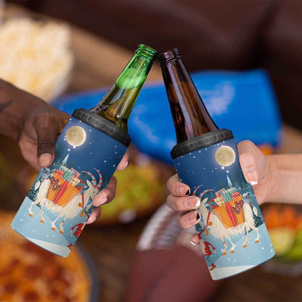 Sweden christmas 4 in 1 Can Cooler Tumbler Scandinavian Tomte and Yule Goat Christmas - Wonder Print Shop