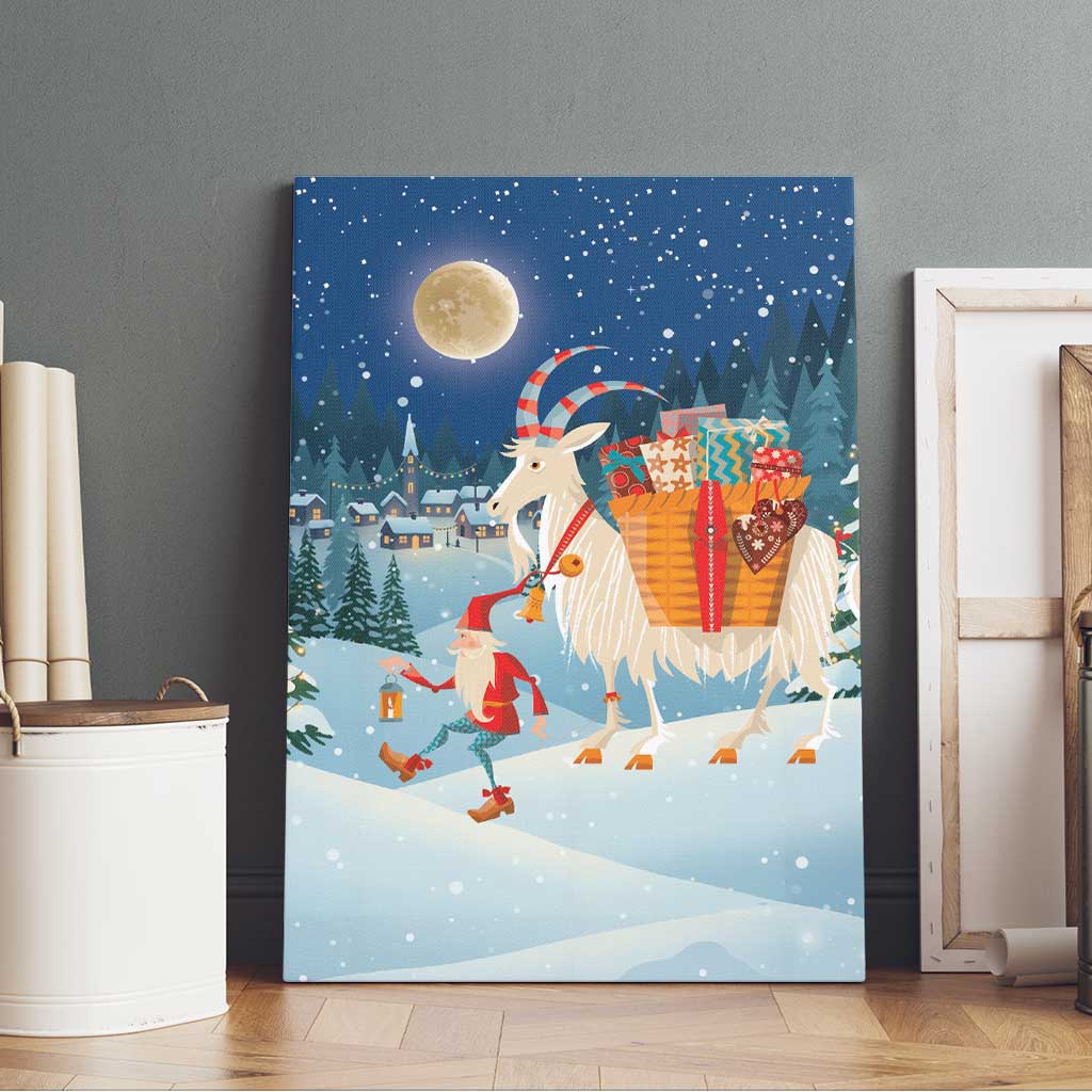 Sweden christmas Canvas Wall Art Scandinavian Tomte and Yule Goat Christmas - Wonder Print Shop