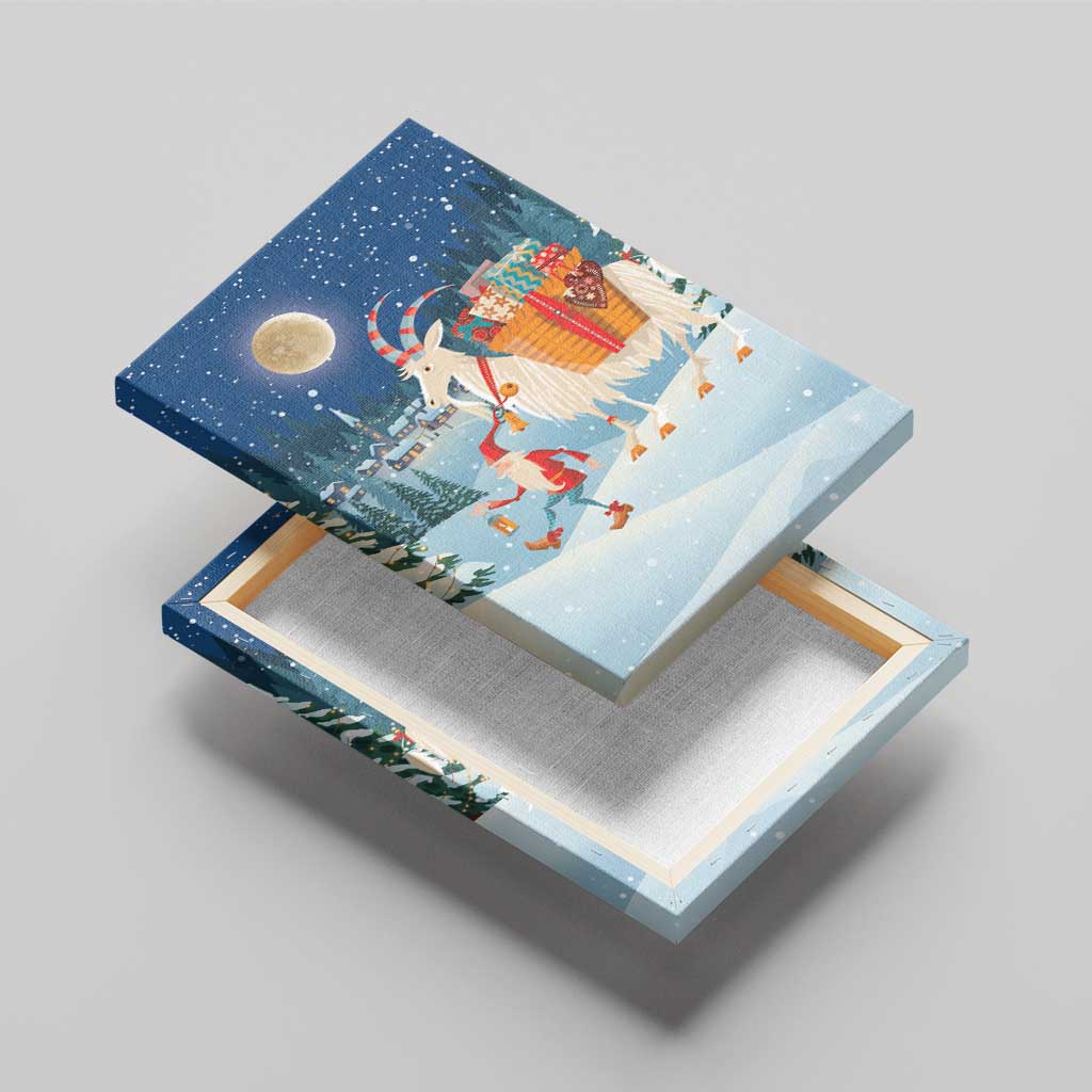 Sweden christmas Canvas Wall Art Scandinavian Tomte and Yule Goat Christmas - Wonder Print Shop