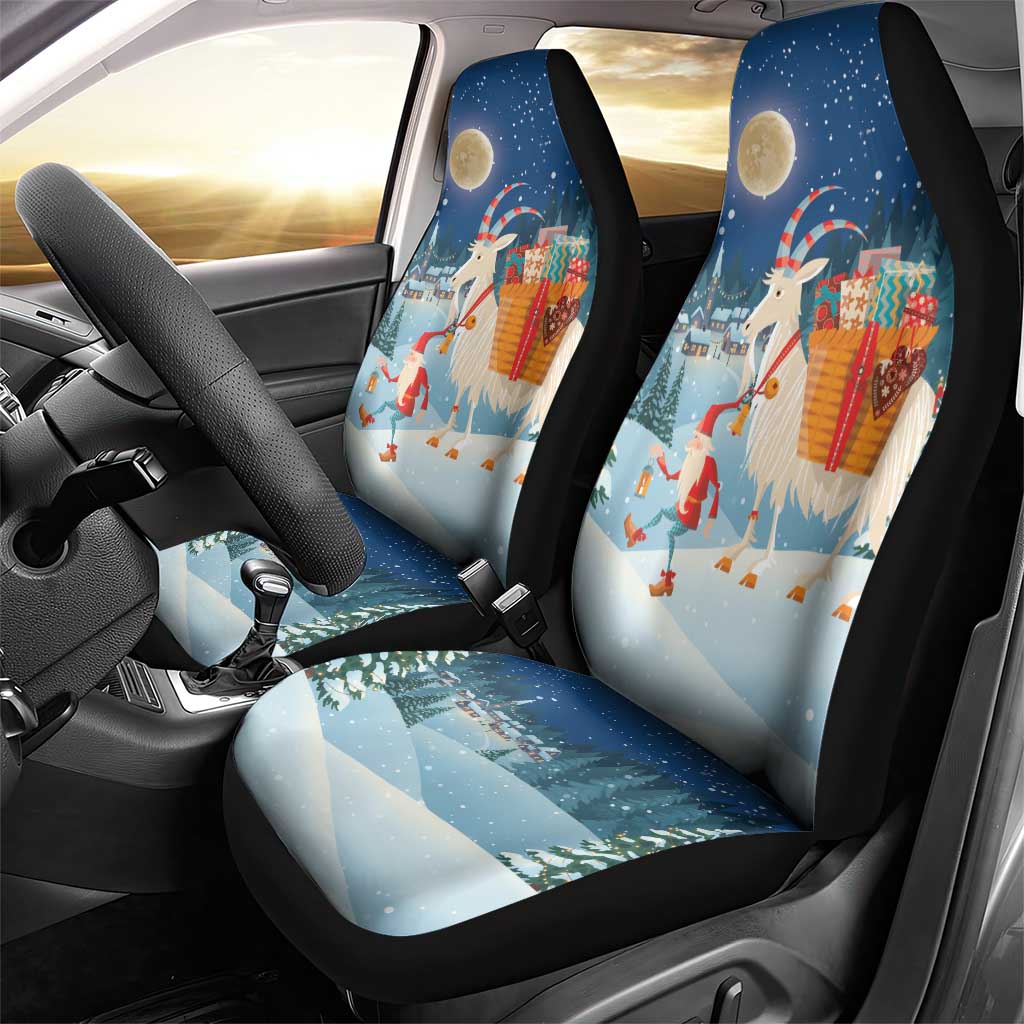 Sweden christmas Car Seat Cover Scandinavian Tomte and Yule Goat Christmas - Wonder Print Shop