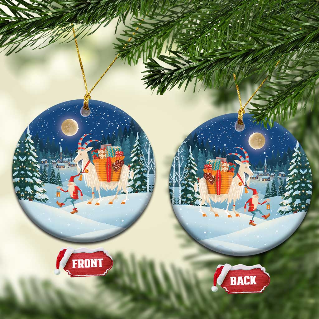 Sweden christmas Ceramic Ornament Scandinavian Tomte and Yule Goat Christmas - Wonder Print Shop