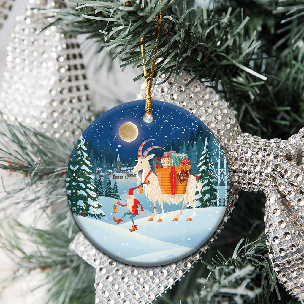 Sweden christmas Ceramic Ornament Scandinavian Tomte and Yule Goat Christmas - Wonder Print Shop