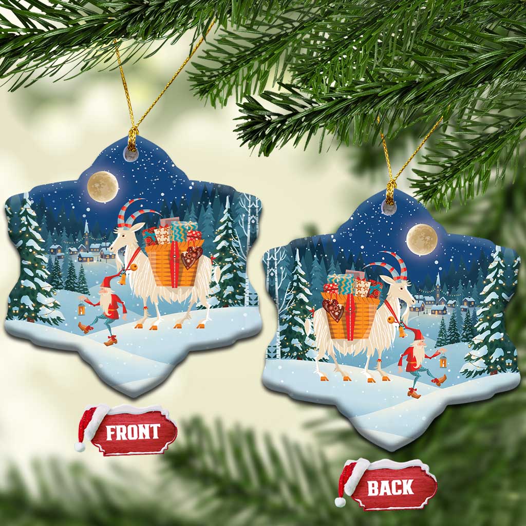 Sweden christmas Ceramic Ornament Scandinavian Tomte and Yule Goat Christmas - Wonder Print Shop