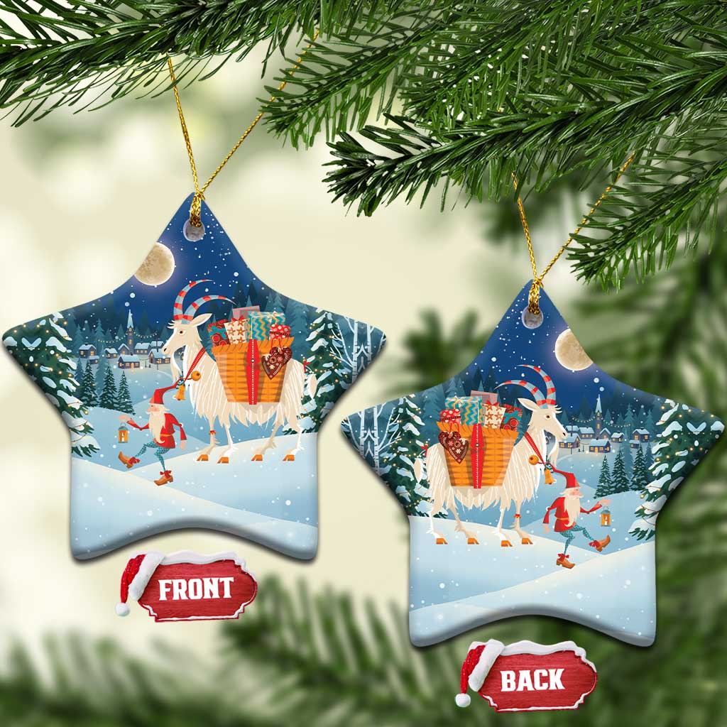 Sweden christmas Ceramic Ornament Scandinavian Tomte and Yule Goat Christmas - Wonder Print Shop