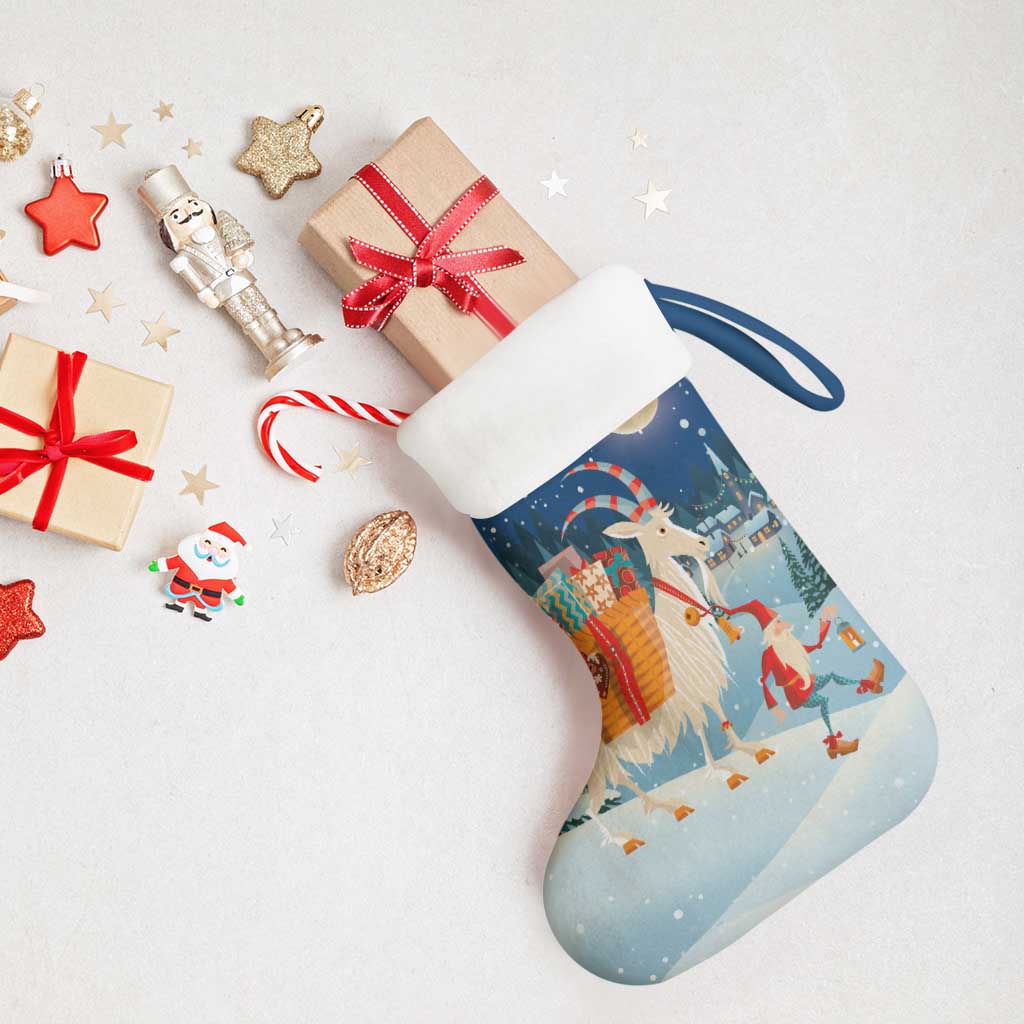 Sweden Christmas Stocking Scandinavian Tomte and Yule Goat Christmas - Wonder Print Shop