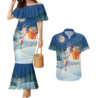 Sweden christmas Couples Matching Mermaid Dress and Hawaiian Shirt Scandinavian Tomte and Yule Goat Christmas - Wonder Print Shop