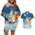 Sweden christmas Couples Matching Off Shoulder Short Dress and Hawaiian Shirt Scandinavian Tomte and Yule Goat Christmas - Wonder Print Shop