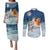 Sweden christmas Couples Matching Puletasi and Long Sleeve Button Shirt Scandinavian Tomte and Yule Goat Christmas - Wonder Print Shop