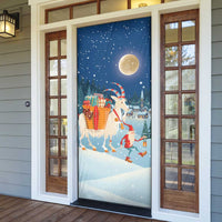 Sweden christmas Door Cover Scandinavian Tomte and Yule Goat Christmas - Wonder Print Shop