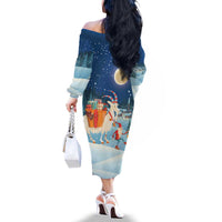 Sweden christmas Family Matching Off The Shoulder Long Sleeve Dress and Hawaiian Shirt Scandinavian Tomte and Yule Goat Christmas - Wonder Print Shop