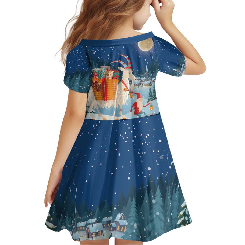 Sweden christmas Family Matching Off Shoulder Maxi Dress and Hawaiian Shirt Scandinavian Tomte and Yule Goat Christmas - Wonder Print Shop