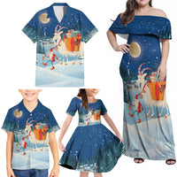 Sweden christmas Family Matching Off Shoulder Maxi Dress and Hawaiian Shirt Scandinavian Tomte and Yule Goat Christmas - Wonder Print Shop