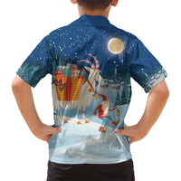 Sweden christmas Family Matching Off Shoulder Short Dress and Hawaiian Shirt Scandinavian Tomte and Yule Goat Christmas - Wonder Print Shop