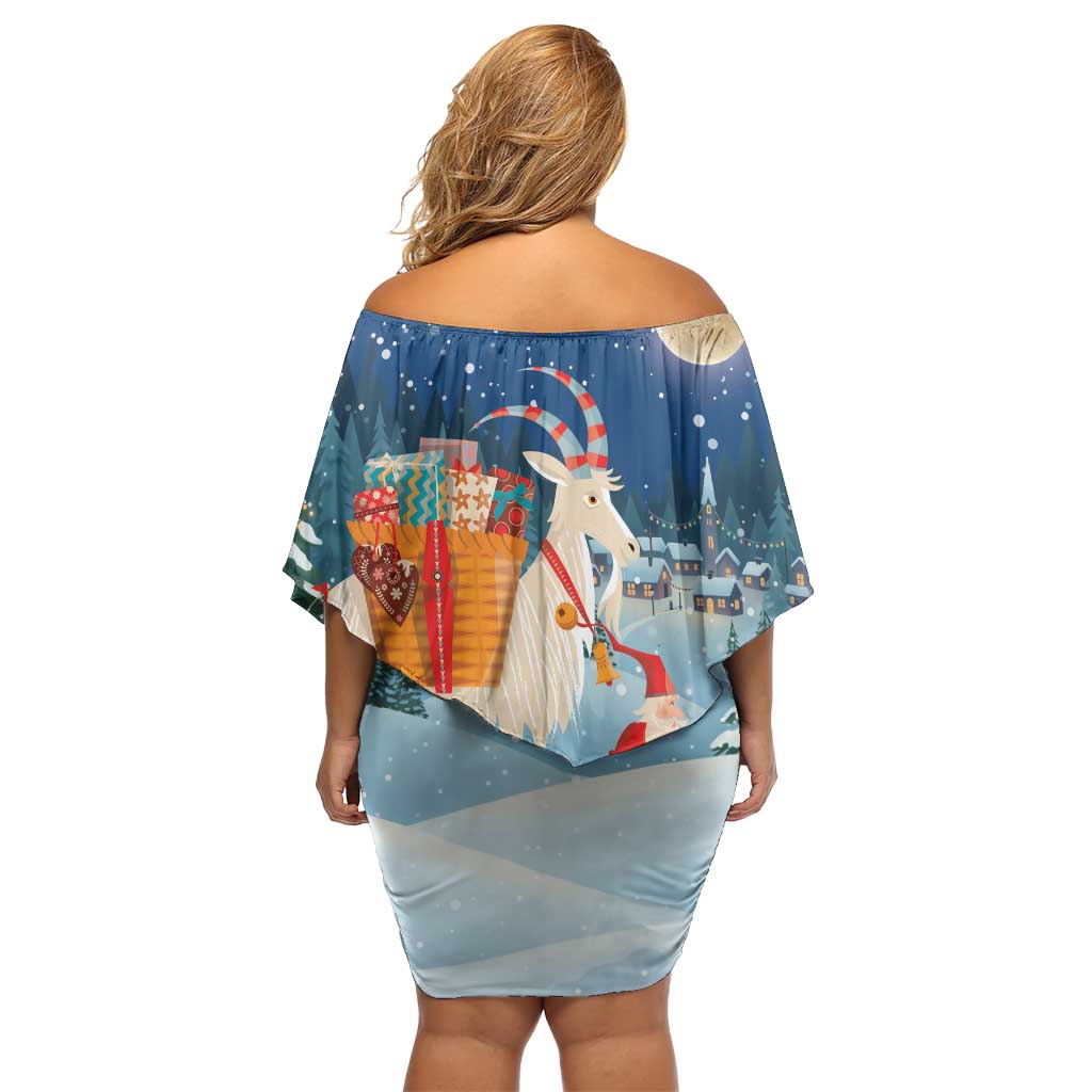 Sweden christmas Family Matching Off Shoulder Short Dress and Hawaiian Shirt Scandinavian Tomte and Yule Goat Christmas - Wonder Print Shop