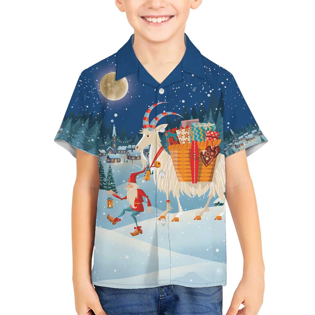 Sweden christmas Family Matching Off Shoulder Short Dress and Hawaiian Shirt Scandinavian Tomte and Yule Goat Christmas - Wonder Print Shop