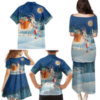 Sweden christmas Family Matching Puletasi and Hawaiian Shirt Scandinavian Tomte and Yule Goat Christmas - Wonder Print Shop