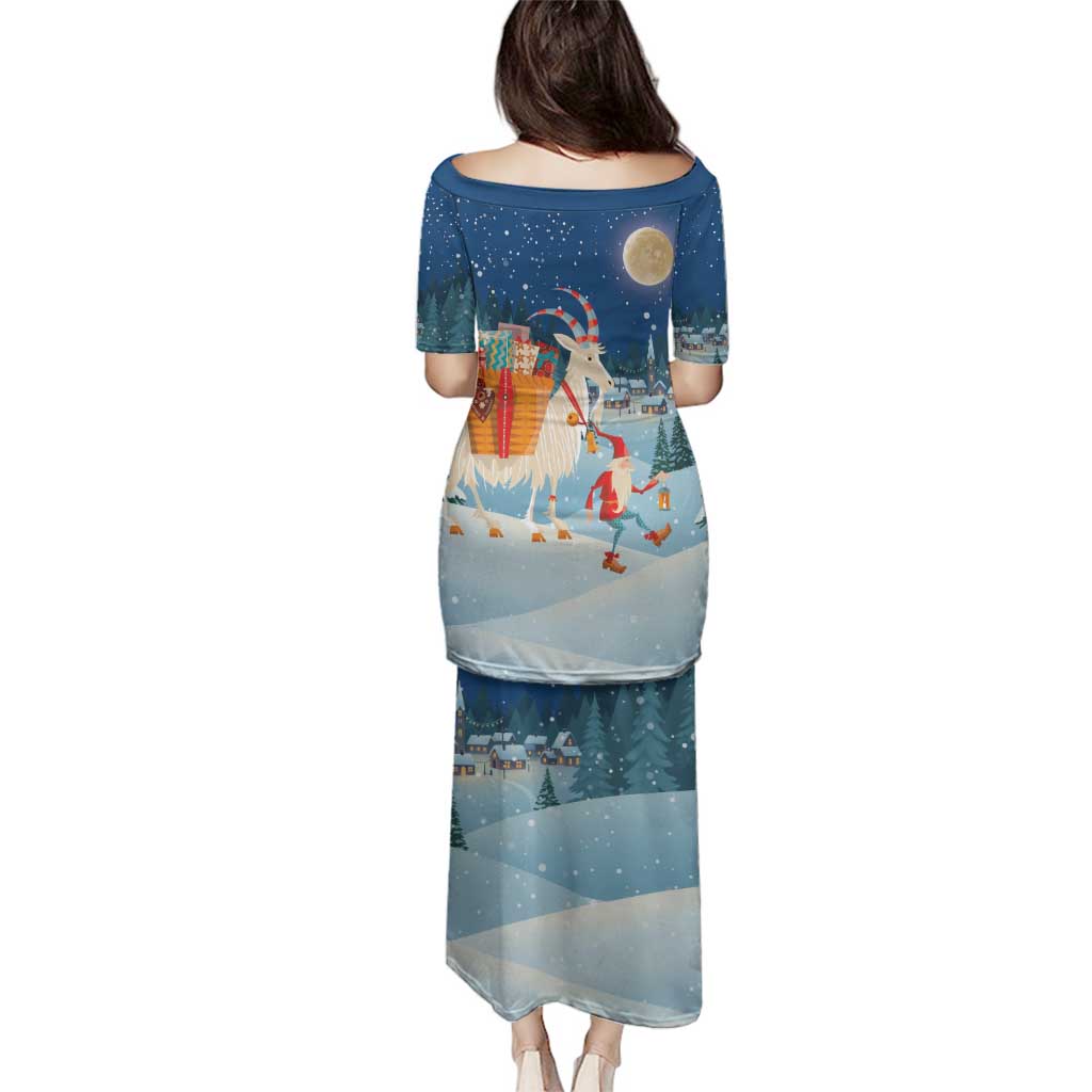 Sweden christmas Family Matching Puletasi and Hawaiian Shirt Scandinavian Tomte and Yule Goat Christmas - Wonder Print Shop