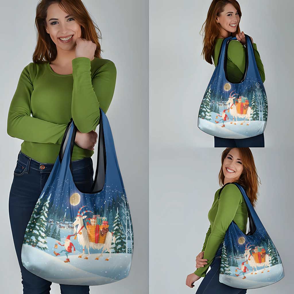 Sweden christmas Grocery Bag Scandinavian Tomte and Yule Goat Christmas - Wonder Print Shop