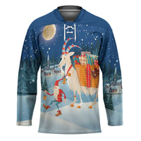Sweden christmas Hockey Jersey Scandinavian Tomte and Yule Goat Christmas - Wonder Print Shop