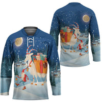 Sweden christmas Hockey Jersey Scandinavian Tomte and Yule Goat Christmas - Wonder Print Shop