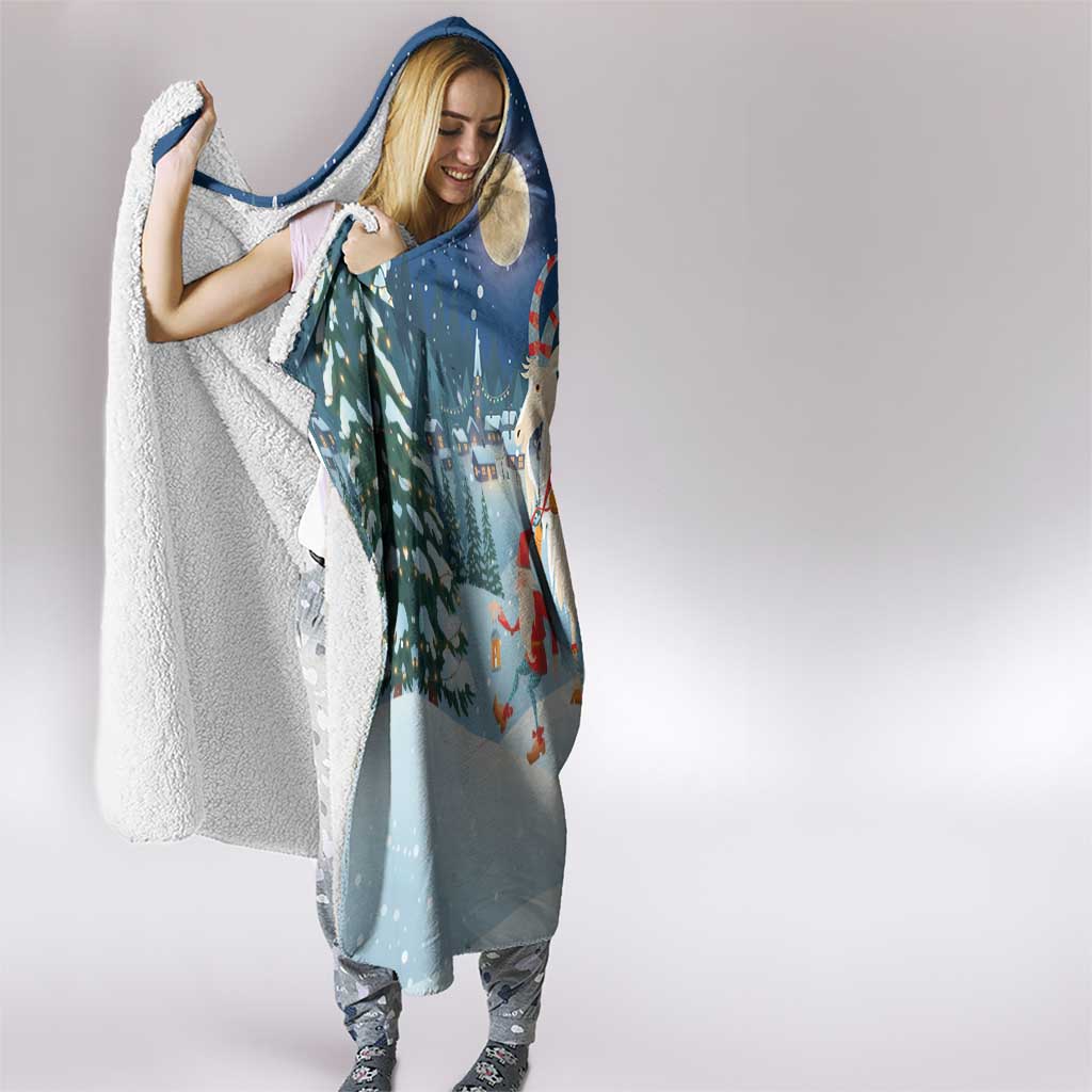 Sweden christmas Hooded Blanket Scandinavian Tomte and Yule Goat Christmas - Wonder Print Shop