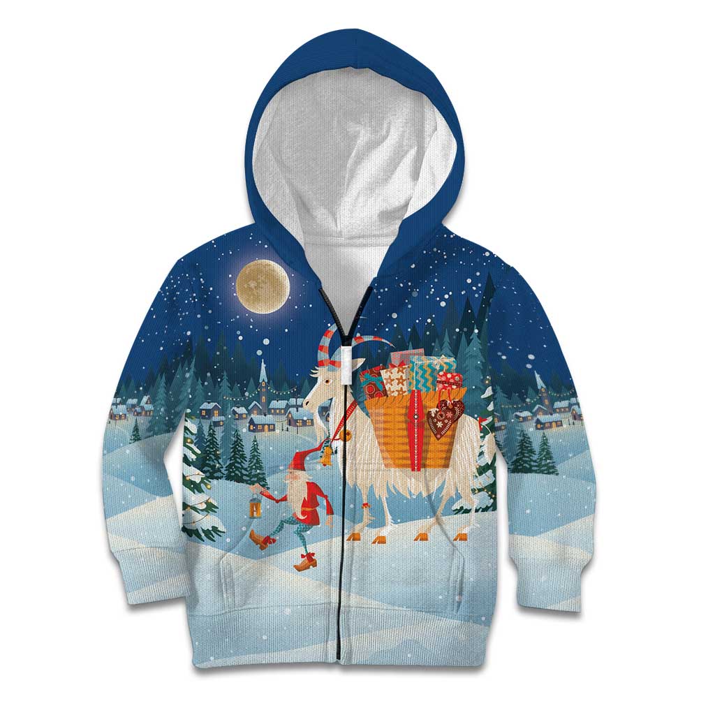 Sweden christmas Kid Hoodie Scandinavian Tomte and Yule Goat Christmas - Wonder Print Shop