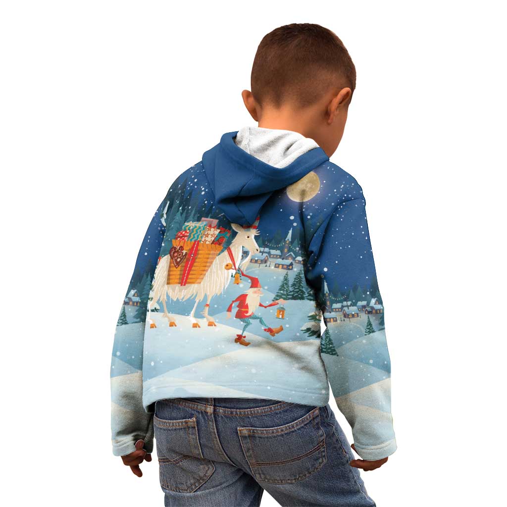 Sweden christmas Kid Hoodie Scandinavian Tomte and Yule Goat Christmas - Wonder Print Shop