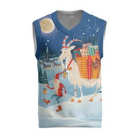 Sweden Christmas Knitted V-Neck Vest Scandinavian Tomte and Yule Goat Christmas - Wonder Print Shop