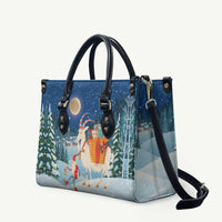 Sweden christmas Leather Bag Scandinavian Tomte and Yule Goat Christmas - Wonder Print Shop