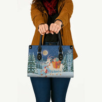 Sweden christmas Leather Bag Scandinavian Tomte and Yule Goat Christmas - Wonder Print Shop
