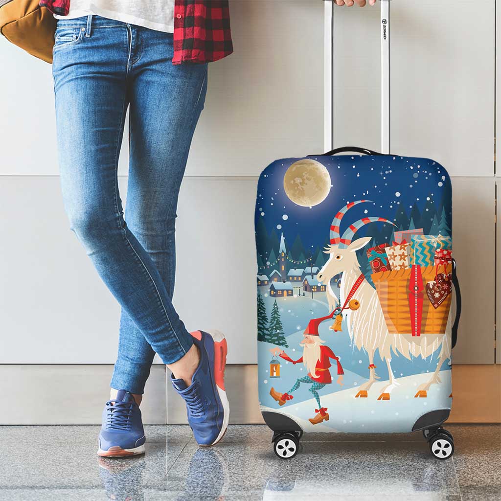 Sweden christmas Luggage Cover Scandinavian Tomte and Yule Goat Christmas - Wonder Print Shop