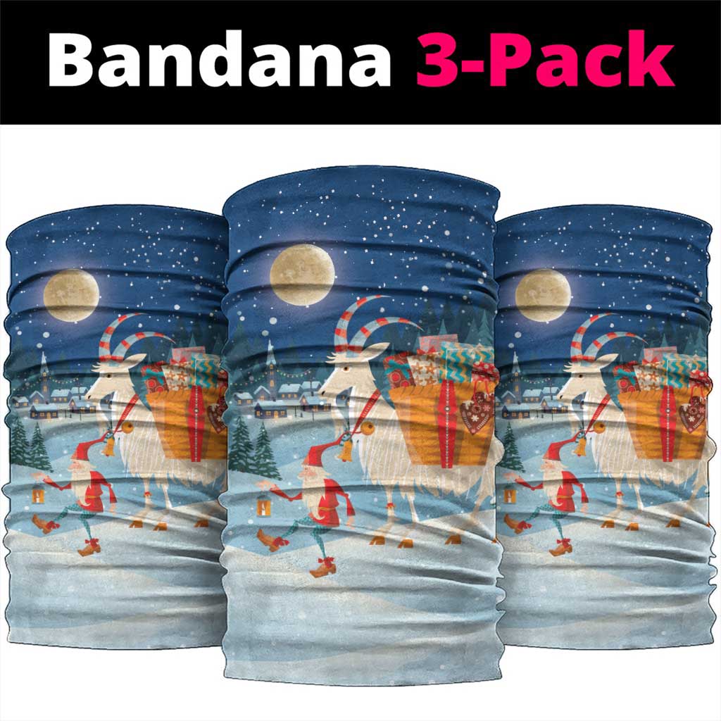 Sweden christmas Neck Gaiter Scandinavian Tomte and Yule Goat Christmas - Wonder Print Shop